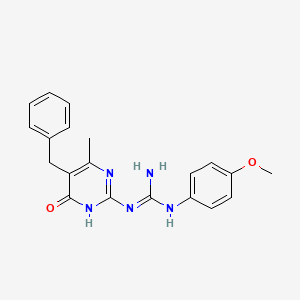 molecular formula C20H21N5O2 B5977010 N-(5-benzyl-6-methyl-4-oxo-1,4-dihydro-2-pyrimidinyl)-N'-(4-methoxyphenyl)guanidine 