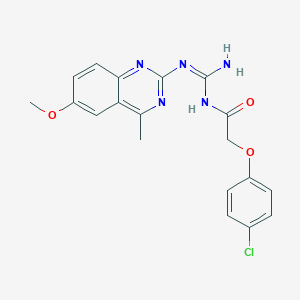 molecular formula C19H18ClN5O3 B5977015 N-{amino[(6-methoxy-4-methyl-2-quinazolinyl)amino]methylene}-2-(4-chlorophenoxy)acetamide 
