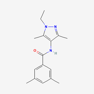 molecular formula C16H21N3O B5977019 N-(1-ethyl-3,5-dimethyl-1H-pyrazol-4-yl)-3,5-dimethylbenzamide 