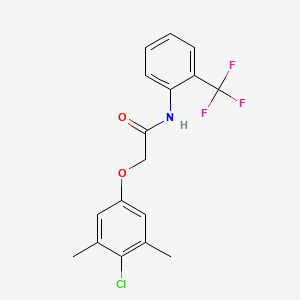 molecular formula C17H15ClF3NO2 B5977046 2-(4-chloro-3,5-dimethylphenoxy)-N-[2-(trifluoromethyl)phenyl]acetamide 