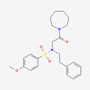 molecular formula C23H30N2O4S B5977059 N-[2-(1-azepanyl)-2-oxoethyl]-4-methoxy-N-(2-phenylethyl)benzenesulfonamide 