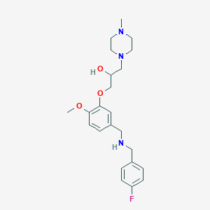 molecular formula C23H32FN3O3 B5977069 1-(5-{[(4-fluorobenzyl)amino]methyl}-2-methoxyphenoxy)-3-(4-methyl-1-piperazinyl)-2-propanol 