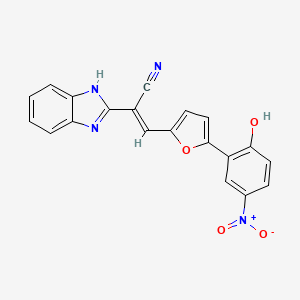molecular formula C20H12N4O4 B5977103 2-(1H-benzimidazol-2-yl)-3-[5-(2-hydroxy-5-nitrophenyl)-2-furyl]acrylonitrile 