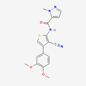 molecular formula C18H16N4O3S B5977114 N-[3-cyano-4-(3,4-dimethoxyphenyl)-2-thienyl]-1-methyl-1H-pyrazole-5-carboxamide 