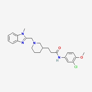 molecular formula C24H29ClN4O2 B5977120 N-(3-chloro-4-methoxyphenyl)-3-{1-[(1-methyl-1H-benzimidazol-2-yl)methyl]-3-piperidinyl}propanamide 
