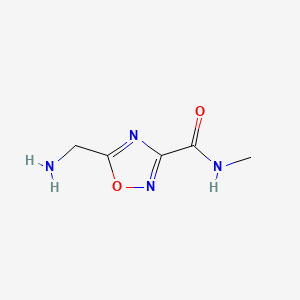 molecular formula C5H8N4O2 B597714 5-(Aminomethyl)-N-methyl-1,2,4-oxadiazole-3-carboxamide CAS No. 1209584-76-8
