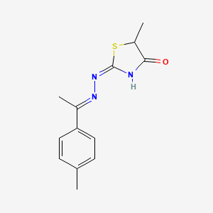 molecular formula C13H15N3OS B5977159 5-methyl-1,3-thiazolidine-2,4-dione 2-{[1-(4-methylphenyl)ethylidene]hydrazone} 