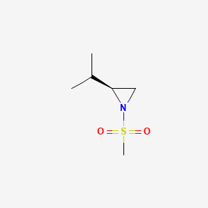 molecular formula C6H13NO2S B597716 (2S)-1-(Methanesulfonyl)-2-(propan-2-yl)aziridine CAS No. 196520-82-8