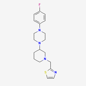 molecular formula C19H25FN4S B5977162 1-(4-fluorophenyl)-4-[1-(1,3-thiazol-2-ylmethyl)-3-piperidinyl]piperazine 
