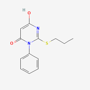 molecular formula C13H14N2O2S B5977175 6-hydroxy-3-phenyl-2-(propylthio)-4(3H)-pyrimidinone 