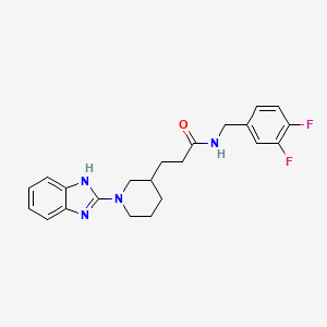 molecular formula C22H24F2N4O B5977191 3-[1-(1H-benzimidazol-2-yl)-3-piperidinyl]-N-(3,4-difluorobenzyl)propanamide 