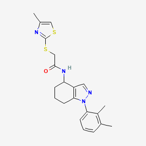 molecular formula C21H24N4OS2 B5977193 N-[1-(2,3-dimethylphenyl)-4,5,6,7-tetrahydro-1H-indazol-4-yl]-2-[(4-methyl-1,3-thiazol-2-yl)thio]acetamide 