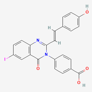 molecular formula C23H15IN2O4 B5977206 4-[2-[2-(4-hydroxyphenyl)vinyl]-6-iodo-4-oxo-3(4H)-quinazolinyl]benzoic acid 