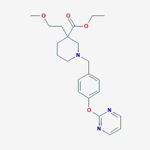 molecular formula C22H29N3O4 B5977213 ethyl 3-(2-methoxyethyl)-1-[4-(2-pyrimidinyloxy)benzyl]-3-piperidinecarboxylate 