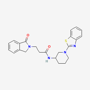 molecular formula C23H24N4O2S B5977218 N-[1-(1,3-benzothiazol-2-yl)-3-piperidinyl]-3-(1-oxo-1,3-dihydro-2H-isoindol-2-yl)propanamide 