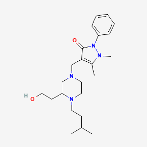 4-{[3-(2-hydroxyethyl)-4-(3-methylbutyl)-1-piperazinyl]methyl}-1,5-dimethyl-2-phenyl-1,2-dihydro-3H-pyrazol-3-one