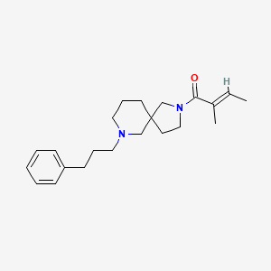 molecular formula C22H32N2O B5977243 2-[(2E)-2-methyl-2-butenoyl]-7-(3-phenylpropyl)-2,7-diazaspiro[4.5]decane 