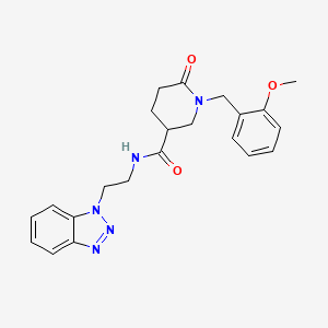 molecular formula C22H25N5O3 B5977256 N-[2-(1H-1,2,3-benzotriazol-1-yl)ethyl]-1-(2-methoxybenzyl)-6-oxo-3-piperidinecarboxamide 