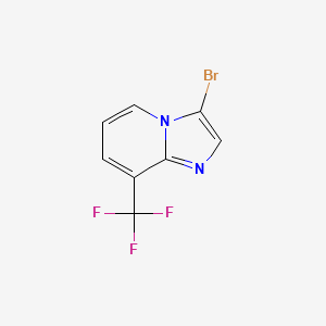 molecular formula C8H4BrF3N2 B597726 3-Bromo-8-(trifluoromethyl)imidazo[1,2-a]pyridine CAS No. 1263061-60-4