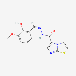 N'-(2-hydroxy-3-methoxybenzylidene)-6-methylimidazo[2,1-b][1,3]thiazole-5-carbohydrazide