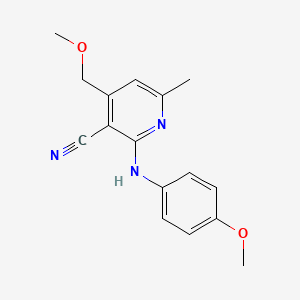 molecular formula C16H17N3O2 B5977308 4-(methoxymethyl)-2-[(4-methoxyphenyl)amino]-6-methylnicotinonitrile 