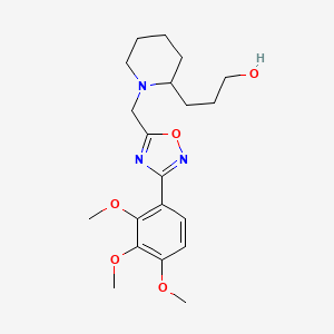 molecular formula C20H29N3O5 B5977316 3-(1-{[3-(2,3,4-trimethoxyphenyl)-1,2,4-oxadiazol-5-yl]methyl}-2-piperidinyl)-1-propanol 