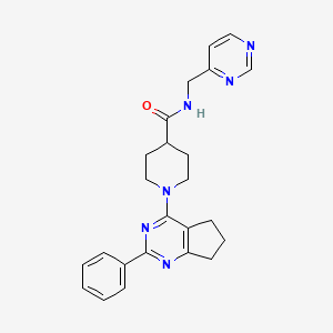molecular formula C24H26N6O B5977346 1-(2-phenyl-6,7-dihydro-5H-cyclopenta[d]pyrimidin-4-yl)-N-(4-pyrimidinylmethyl)-4-piperidinecarboxamide 