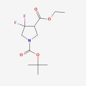 molecular formula C12H19F2NO4 B597735 1-Tert-butyl 3-ethyl 4,4-difluoropyrrolidine-1,3-dicarboxylate CAS No. 1260887-81-7