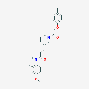 molecular formula C25H32N2O4 B5977355 N-(4-methoxy-2-methylphenyl)-3-{1-[(4-methylphenoxy)acetyl]-3-piperidinyl}propanamide 