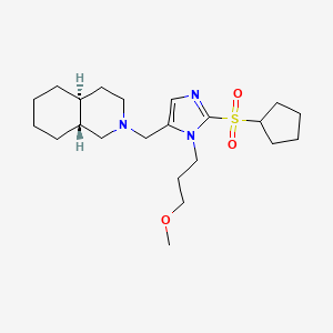 molecular formula C22H37N3O3S B5977370 (4aS*,8aR*)-2-{[2-(cyclopentylsulfonyl)-1-(3-methoxypropyl)-1H-imidazol-5-yl]methyl}decahydroisoquinoline 