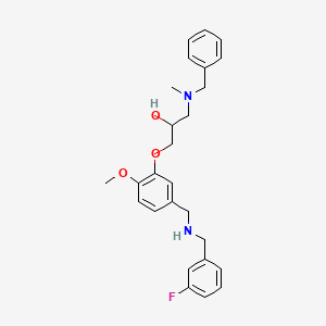 molecular formula C26H31FN2O3 B5977387 1-[benzyl(methyl)amino]-3-(5-{[(3-fluorobenzyl)amino]methyl}-2-methoxyphenoxy)-2-propanol 