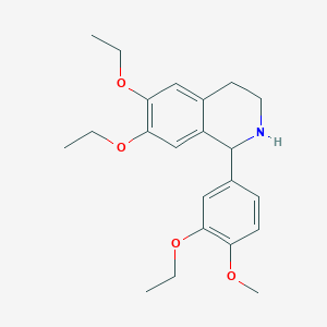 molecular formula C22H29NO4 B5977405 6,7-diethoxy-1-(3-ethoxy-4-methoxyphenyl)-1,2,3,4-tetrahydroisoquinoline 