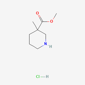 molecular formula C8H16ClNO2 B597742 Methyl 3-methylpiperidine-3-carboxylate hydrochloride CAS No. 1205749-70-7