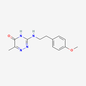 molecular formula C13H16N4O2 B5977421 3-{[2-(4-methoxyphenyl)ethyl]amino}-6-methyl-1,2,4-triazin-5(4H)-one 