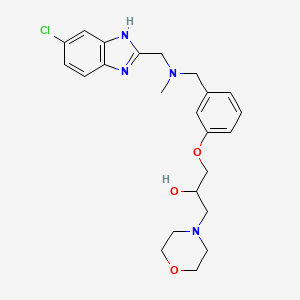 molecular formula C23H29ClN4O3 B5977459 1-(3-{[[(5-chloro-1H-benzimidazol-2-yl)methyl](methyl)amino]methyl}phenoxy)-3-(4-morpholinyl)-2-propanol 