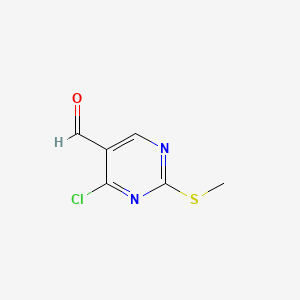 molecular formula C6H5ClN2OS B597746 4-Chloro-2-(methylthio)pyrimidine-5-carbaldehyde CAS No. 148256-82-0