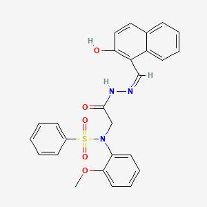 molecular formula C26H23N3O5S B5977472 N-(2-{2-[(2-hydroxy-1-naphthyl)methylene]hydrazino}-2-oxoethyl)-N-(2-methoxyphenyl)benzenesulfonamide 