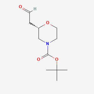 molecular formula C11H19NO4 B597748 (S)-N-Boc-2-(2-Oxoethyl)morpholine CAS No. 1257850-93-3