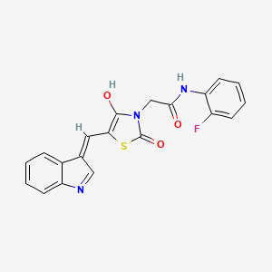 molecular formula C20H14FN3O3S B5977495 N-(2-fluorophenyl)-2-[5-(1H-indol-3-ylmethylene)-2,4-dioxo-1,3-thiazolidin-3-yl]acetamide 
