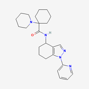 molecular formula C24H33N5O B5977510 1-(1-piperidinyl)-N-[1-(2-pyridinyl)-4,5,6,7-tetrahydro-1H-indazol-4-yl]cyclohexanecarboxamide 