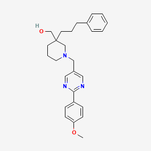 molecular formula C27H33N3O2 B5977531 [1-{[2-(4-methoxyphenyl)-5-pyrimidinyl]methyl}-3-(3-phenylpropyl)-3-piperidinyl]methanol 