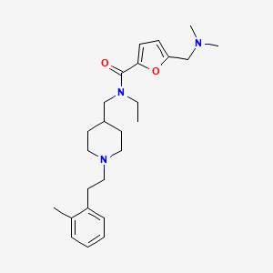 molecular formula C25H37N3O2 B5977538 5-[(dimethylamino)methyl]-N-ethyl-N-({1-[2-(2-methylphenyl)ethyl]-4-piperidinyl}methyl)-2-furamide 