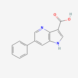 molecular formula C14H10N2O2 B597754 6-Phenyl-1H-pyrrolo[3,2-b]pyridine-3-carboxylic acid CAS No. 1227270-42-9