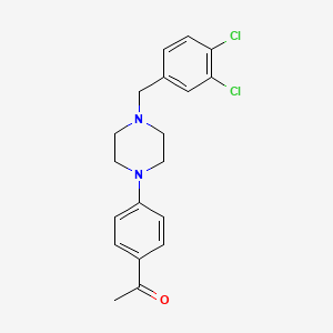 molecular formula C19H20Cl2N2O B5977561 1-{4-[4-(3,4-dichlorobenzyl)-1-piperazinyl]phenyl}ethanone 