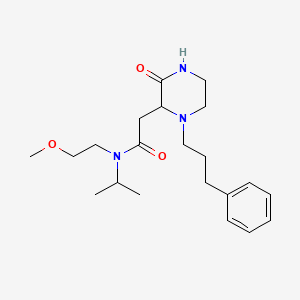 N-isopropyl-N-(2-methoxyethyl)-2-[3-oxo-1-(3-phenylpropyl)-2-piperazinyl]acetamide