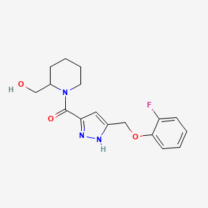 molecular formula C17H20FN3O3 B5977566 [1-({5-[(2-fluorophenoxy)methyl]-1H-pyrazol-3-yl}carbonyl)-2-piperidinyl]methanol 