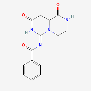 molecular formula C14H14N4O3 B5977571 N-(1,8-dioxo-1,3,4,8,9,9a-hexahydro-2H-pyrazino[1,2-c]pyrimidin-6-yl)benzamide 