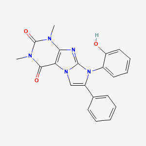molecular formula C21H17N5O3 B5977583 8-(2-hydroxyphenyl)-1,3-dimethyl-7-phenyl-1H-imidazo[2,1-f]purine-2,4(3H,8H)-dione 