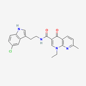 molecular formula C22H21ClN4O2 B5977627 N-[2-(5-chloro-1H-indol-3-yl)ethyl]-1-ethyl-7-methyl-4-oxo-1,4-dihydro-1,8-naphthyridine-3-carboxamide 