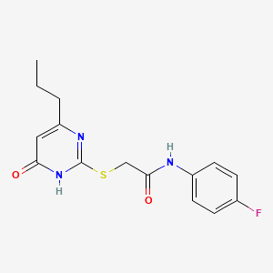 molecular formula C15H16FN3O2S B5977638 N-(4-fluorophenyl)-2-[(4-hydroxy-6-propyl-2-pyrimidinyl)thio]acetamide 